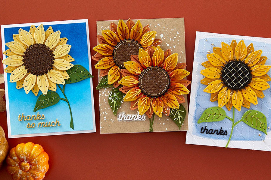 September 2024 Stitching Die of the Month Preview & Tutorials – Stitched Sunflower