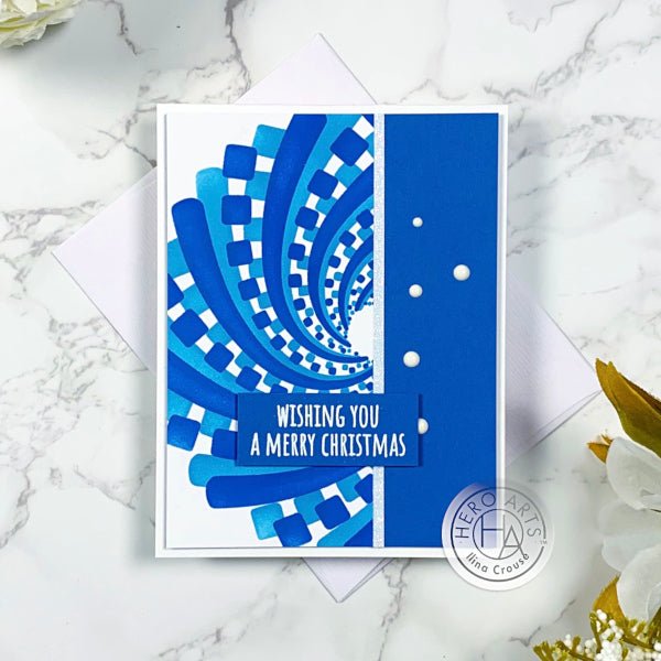 Double Stenciled Non-Traditional Christmas Card