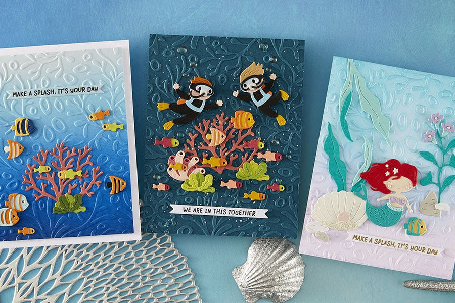 August 2025 Embossing Folder of the Month Preview & Tutorials – Coral Impression