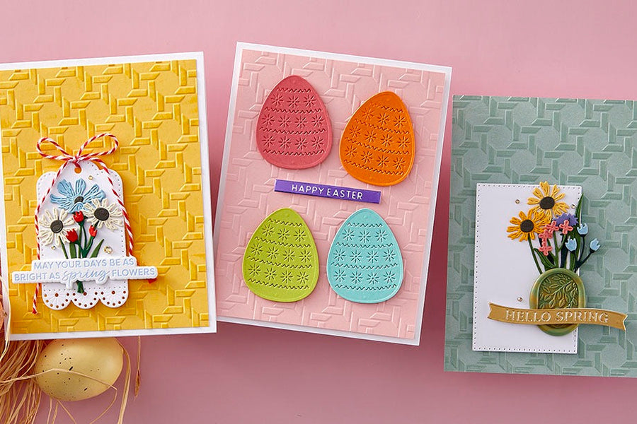 February 2025 Embossing Folder of the Month Preview & Tutorials – Wicker Basket