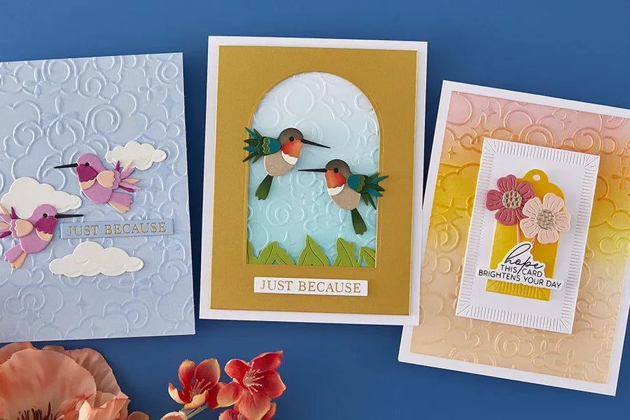 January 2026 2D Embossing Folder of the Month Preview & Tutorials – Cloud Nine