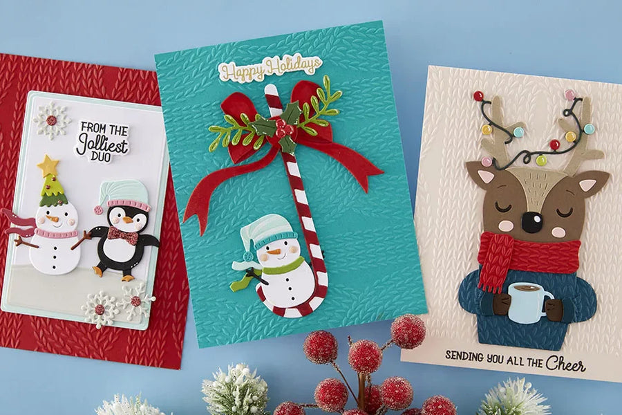 July 2026 2D Embossing Folder of the Month Preview & Tutorials – Snuggly Knit