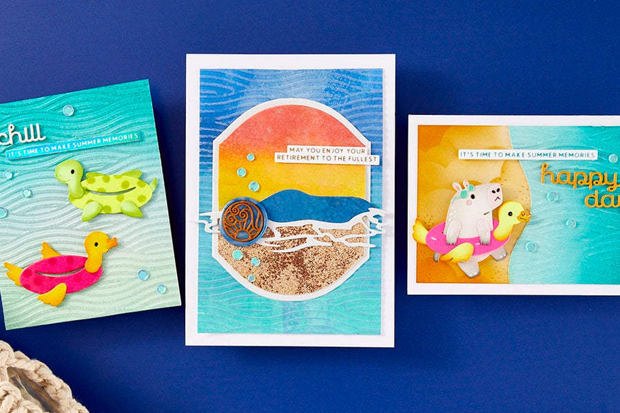 June 2024 Embossing Folder of the Month Preview & Tutorials – Summertime Waves