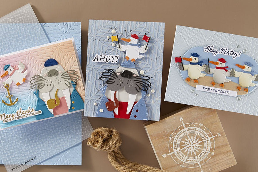 June 2025 Embossing Folder of the Month Preview &amp; Tutorials – Mariner’s Weave