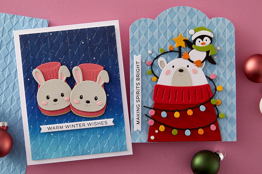 October 2024 Embossing Folder of the Month Preview & Tutorials – Checkered Argyle