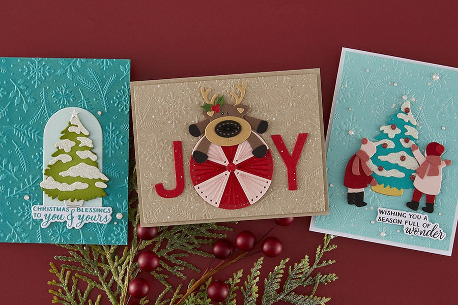 October 2025 Embossing Folder of the Month Preview & Tutorials – Holiday Flurry