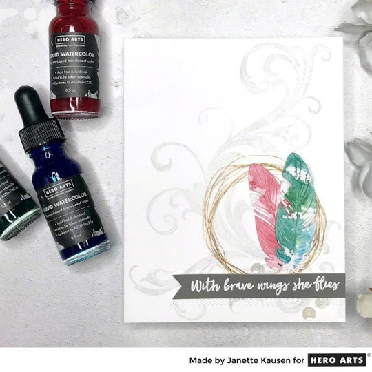 Feather Smooshing with New Liquid Watercolors