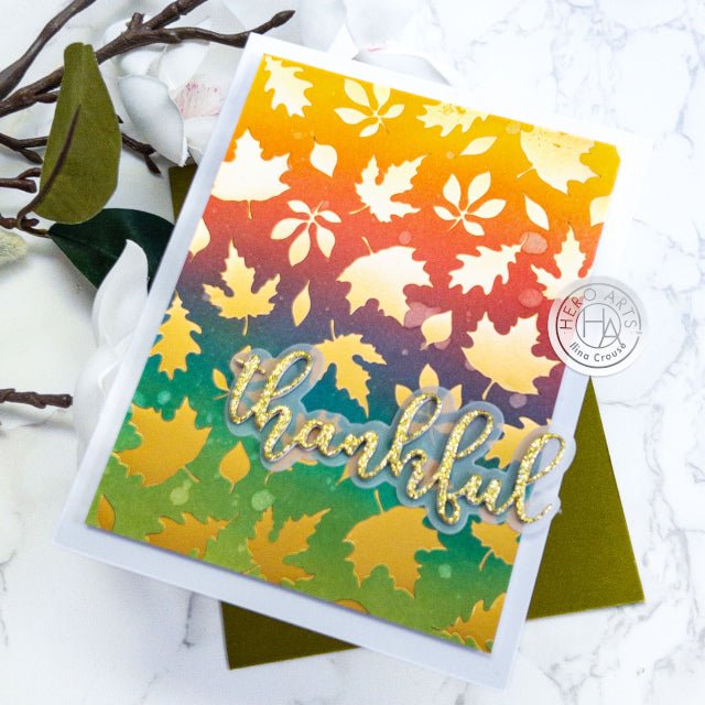 Foiled Glitz Fall Card - Hero Arts