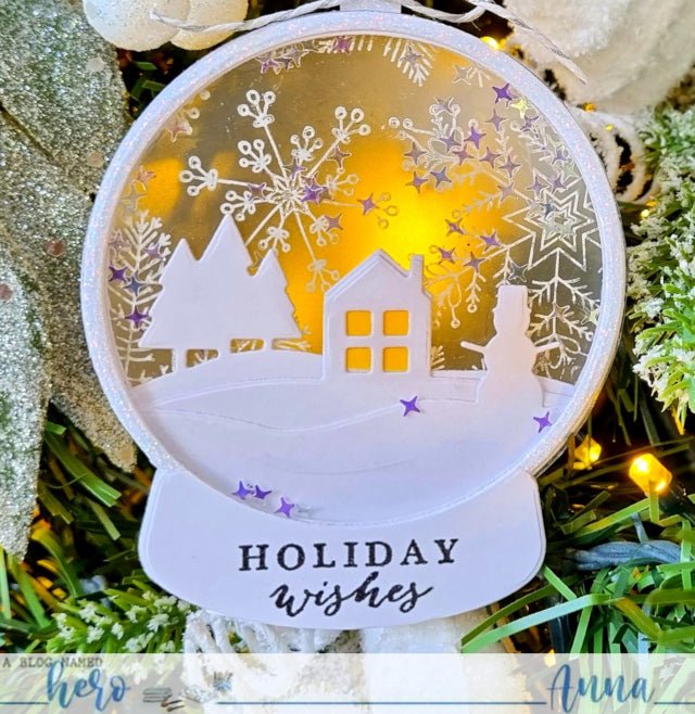 Frosted Holiday Wishes Shaker Ornament - Hero Arts