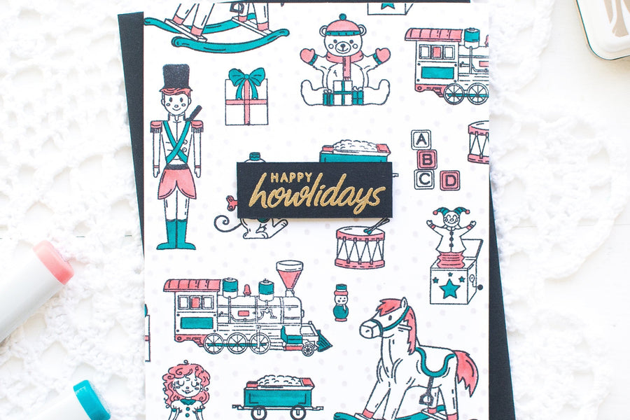 Happy Holiday Card with the Christmas Toys Stamp Set