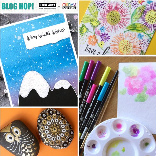Having Fun with Marvy Uchida Products - Blog Hop + Giveaway! - Hero Arts