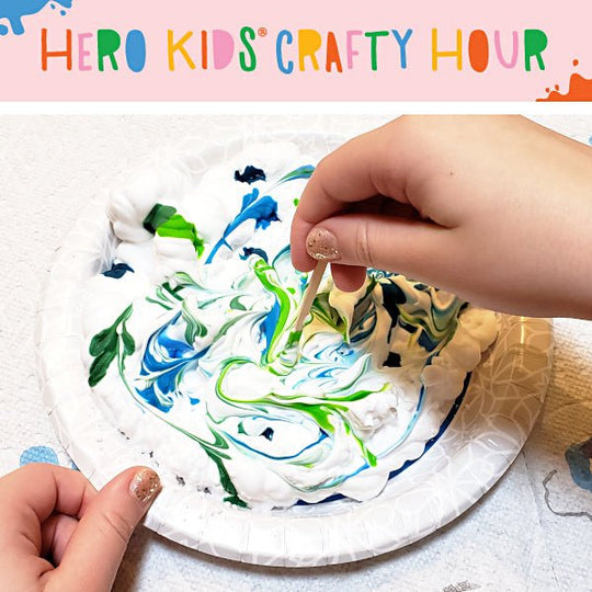 Hero Kids Crafty Hour: Shaving Cream Technique