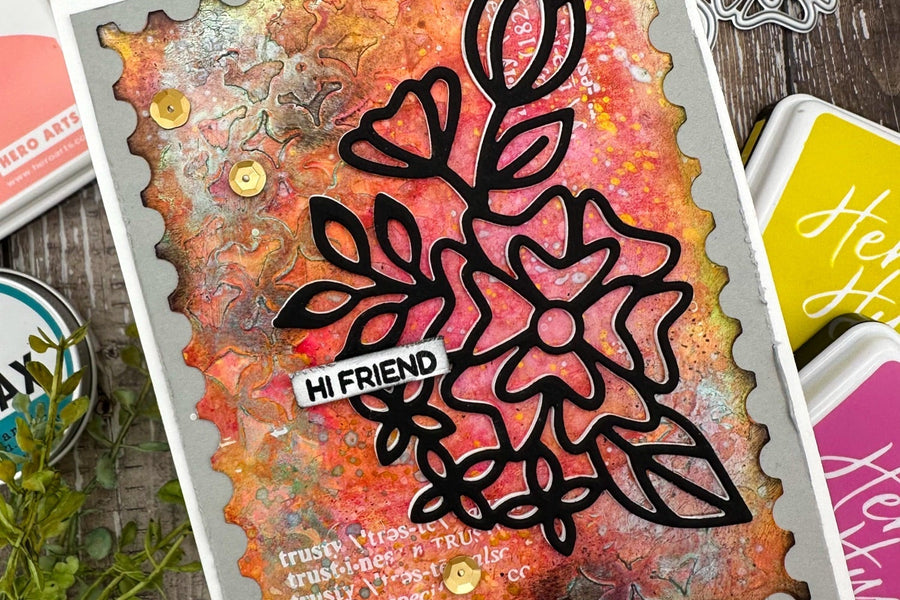 Mixed Media Cluster Flower with Core Inks