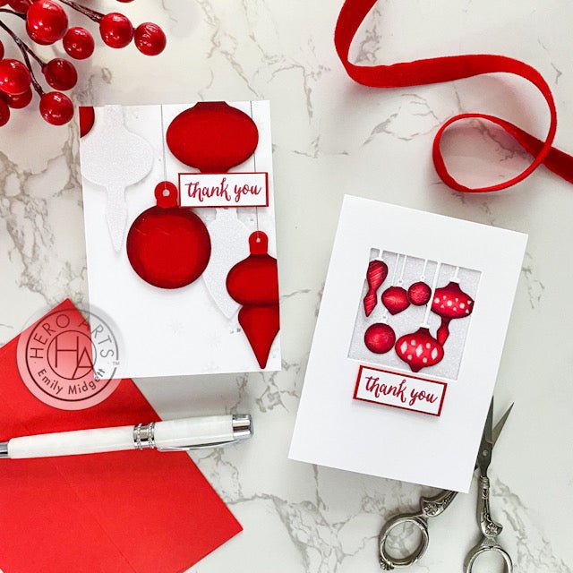 Holiday Thank You Cards: Adding Copic Details to Die Cuts - Hero Arts