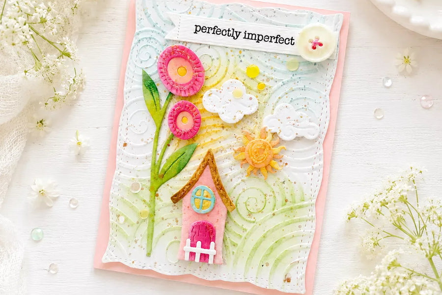 How to Make a Whimsical Village Scene Card with Spellbinders Dies