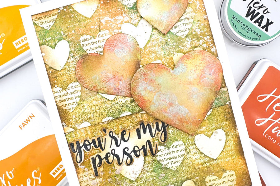 Checkered Hearts - Mixed Media Style