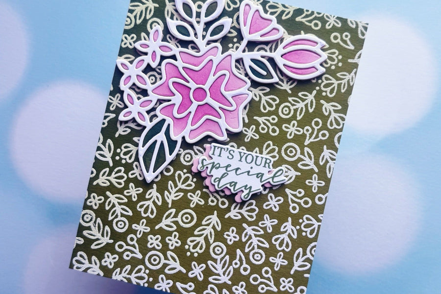 Inking and Embossing Colored Cardstock
