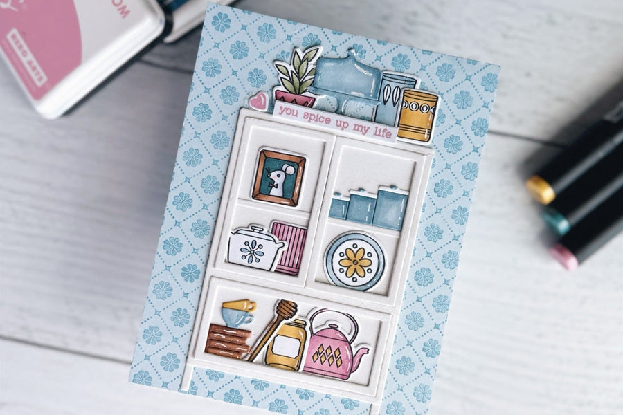Create a Cozy Kitchen Cabinet with Stamps and Dies