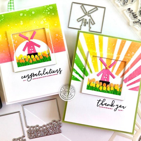 Ink Blended Backgrounds with Looking Glass Dies