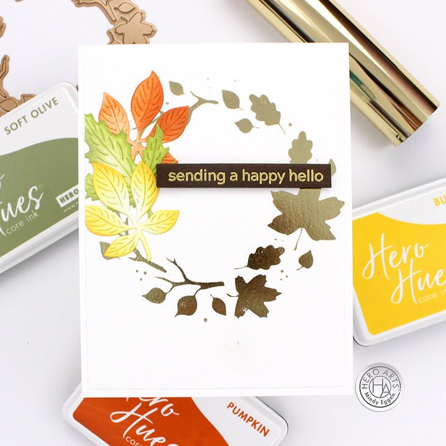 Leafy Branches Hot Foil Plate - Hero Arts