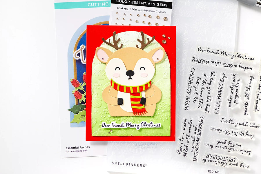 Spectacular Deer Christmas Card Tutorial with Spellbinders Etched Dies