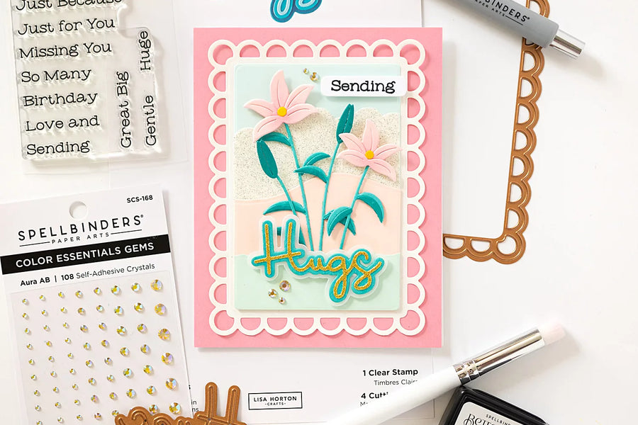 “Sending Hugs” Open Lace Frame and Landscapes Diecutting Tutorial