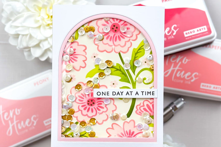 Flat Floral Shaker Card