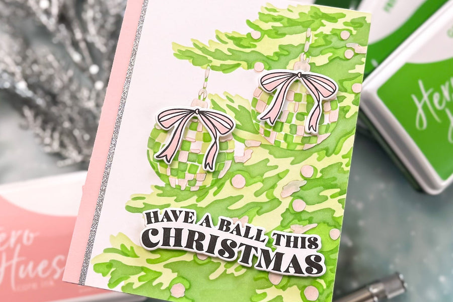 Video: Ink Blending + Pearl Paste for a Shiny Holiday Tree