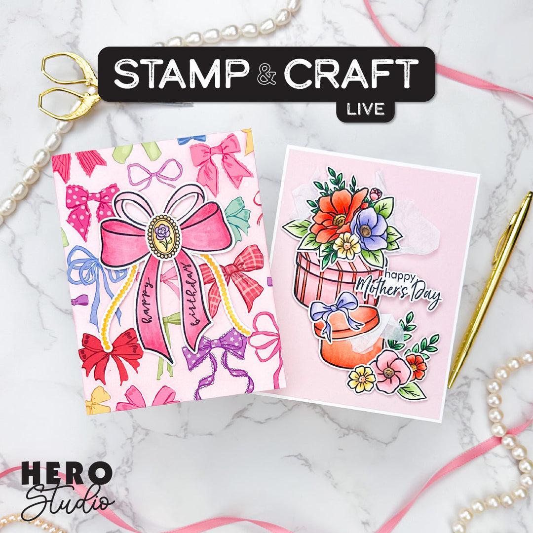 Join our Stamp & Craft LIVE featuring the March Hero Studio Card Kit!