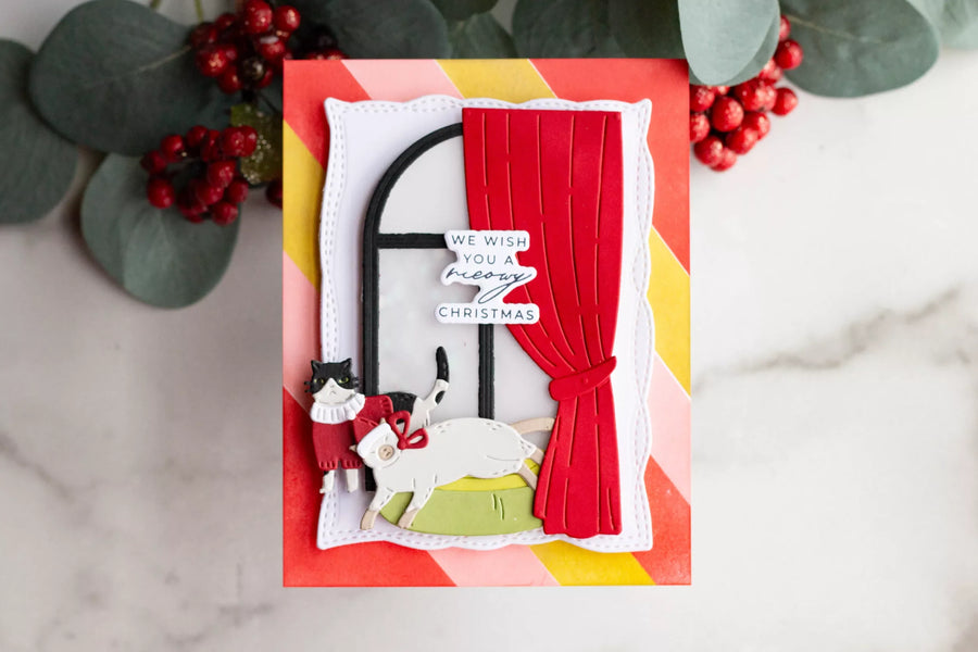 Christmas Cats Shaker Card Tutorial with Spellbinders Christmas Cats Collection