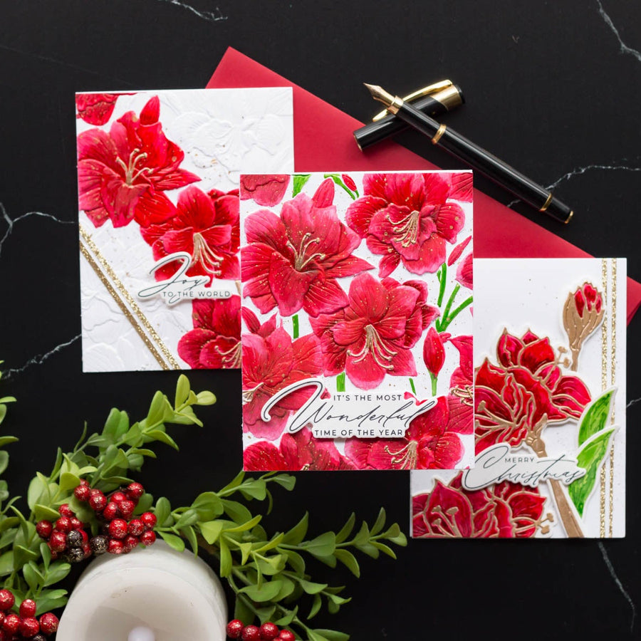 Painted Christmas Florals with Amaryllis Christmas