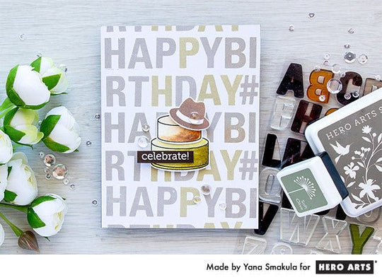 Masculine Birthday Card with Watercolor Cake