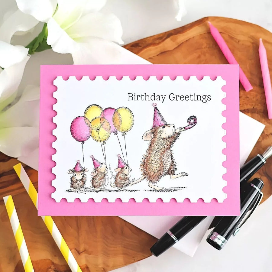 How to Color the House-Mouse Party Parade Stamp with Copic Markers – Step-by-Step Birthday Card Tutorial