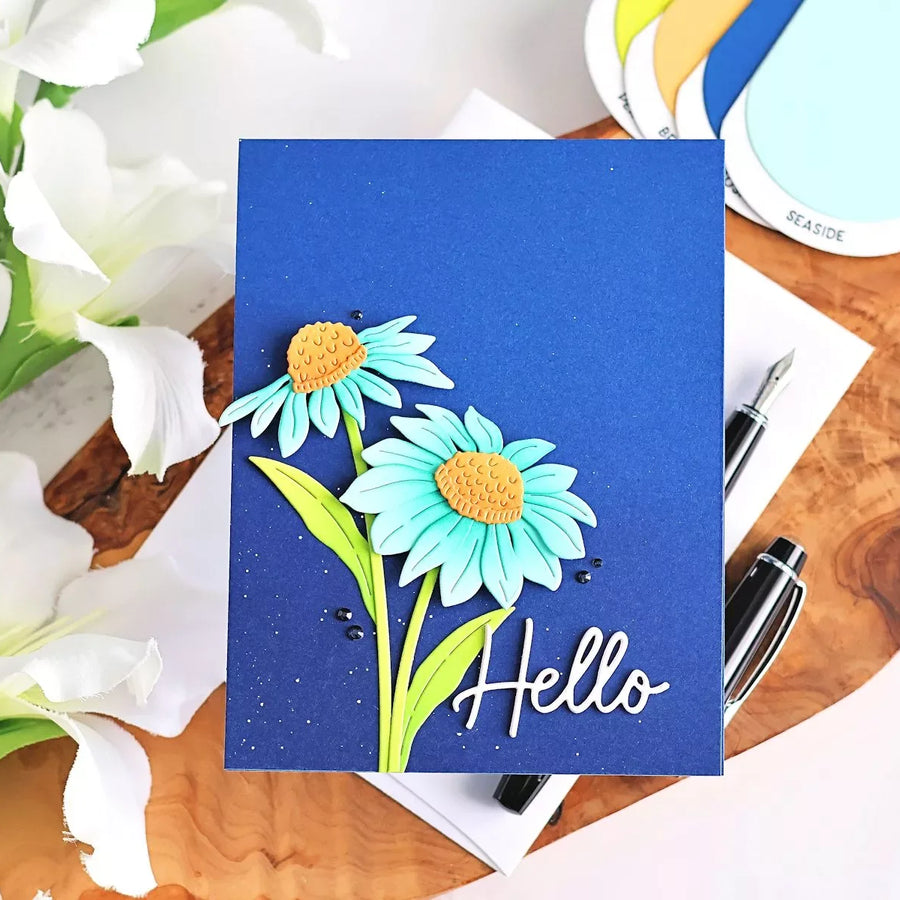 How to Make Die Cut Coneflowers Pop with Ink Blending | Cascading Coneflowers