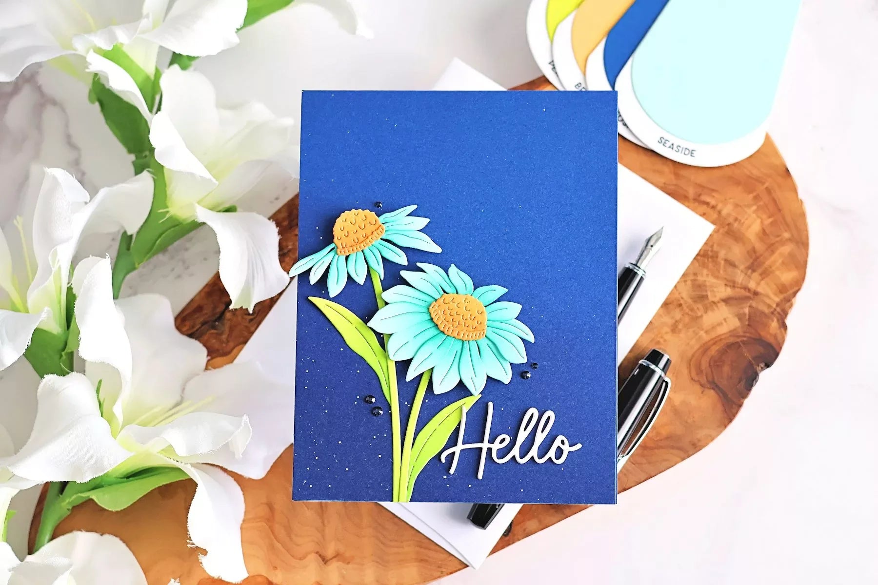 How to Make Die Cut Coneflowers Pop with Ink Blending | Cascading Coneflowers