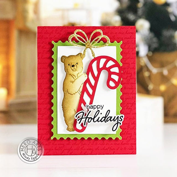Mixing Die Cuts: Peeking Bear Holiday Card