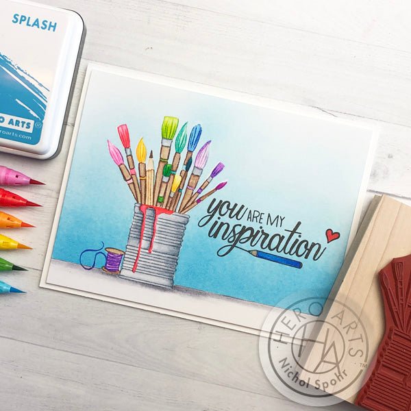 No Line Coloring with Tin of Brushes - Hero Arts