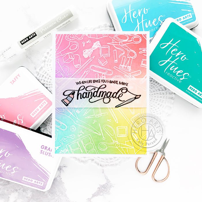 Rainbow Emboss Resist Ink Blending