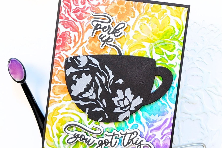 Perk Up Your Creativity with a Layered Rainbow Stencil Card