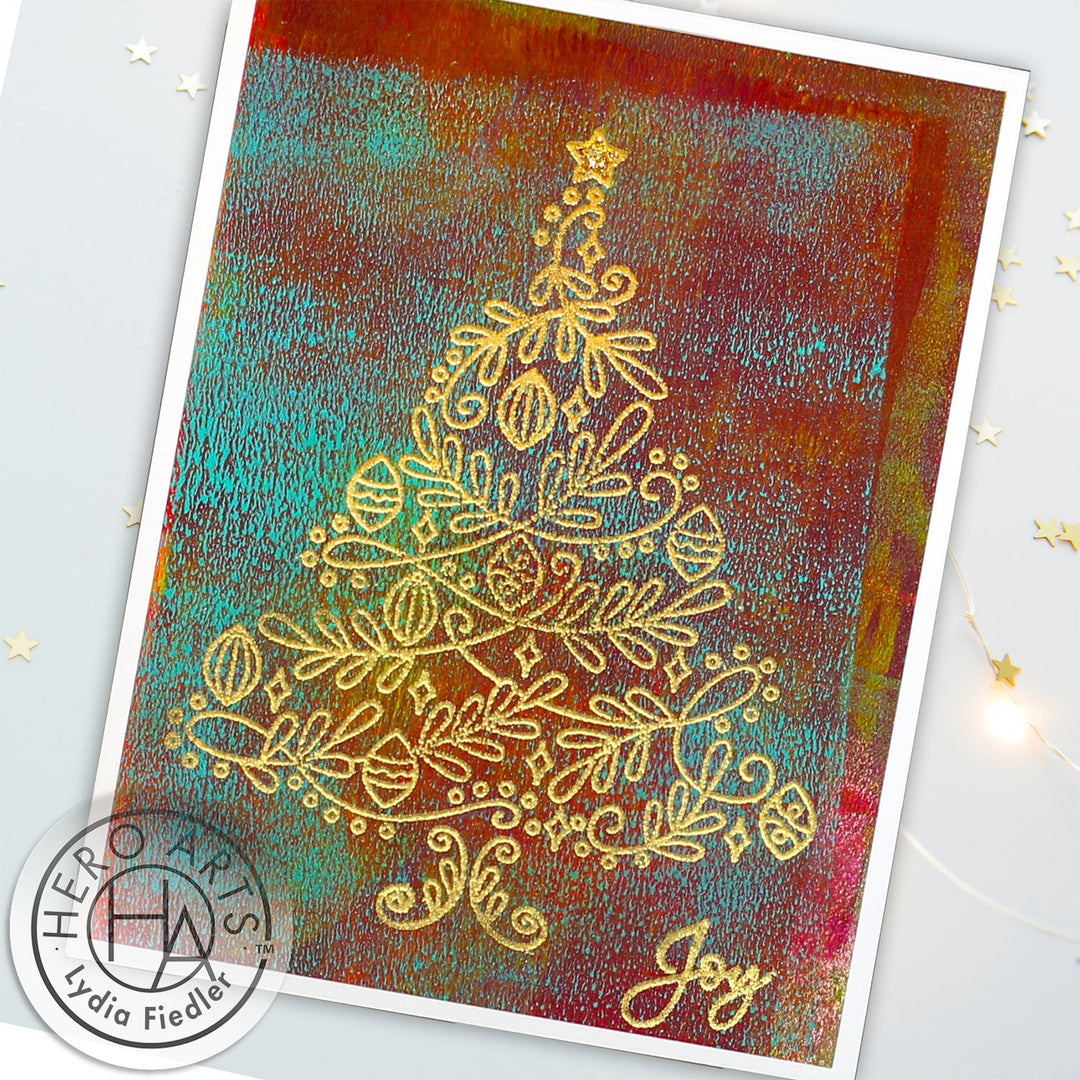 Simple Mixed Media Christmas Card - Hero Arts