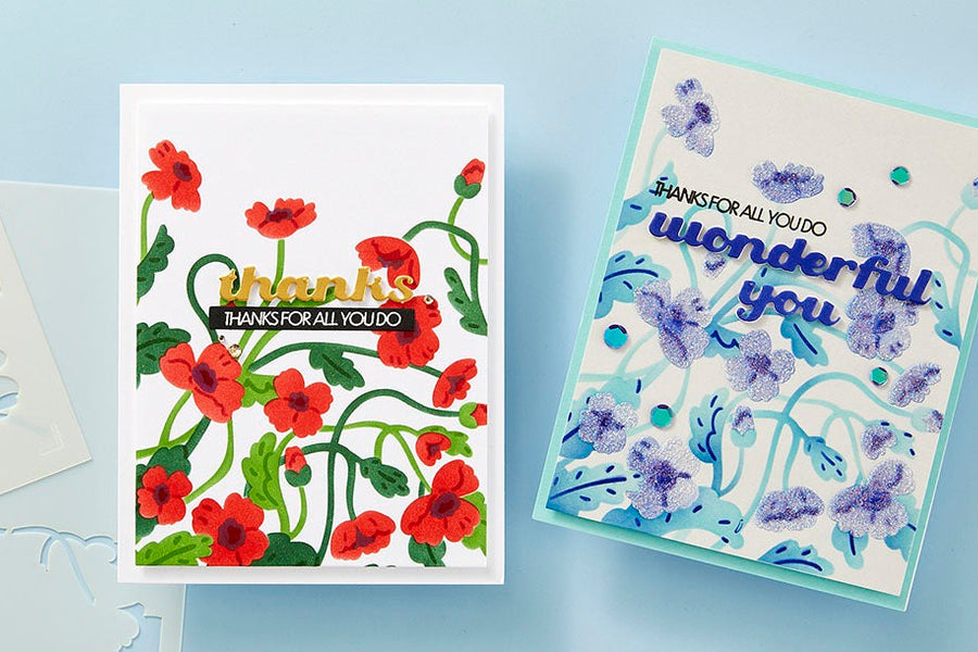 August 2024 Stencil of the Month Preview & Tutorials – Colorful Expressions Garden