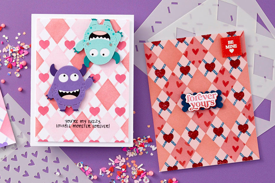 December 2024 Stencil of the Month Preview & Tutorials – Two Way Heart