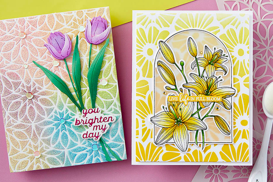 February 2024 Stencil of the Month Preview & Tutorials – Spring Stencil Backgrounds