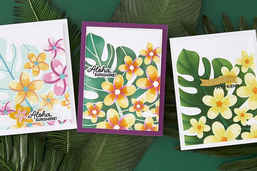 June 2026 Stencil of the Month Preview & Tutorials – Plumeria Spray