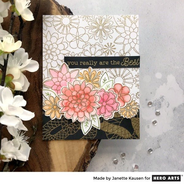 Sparkle & Shine with Gold Glitter Embossing - Hero Arts