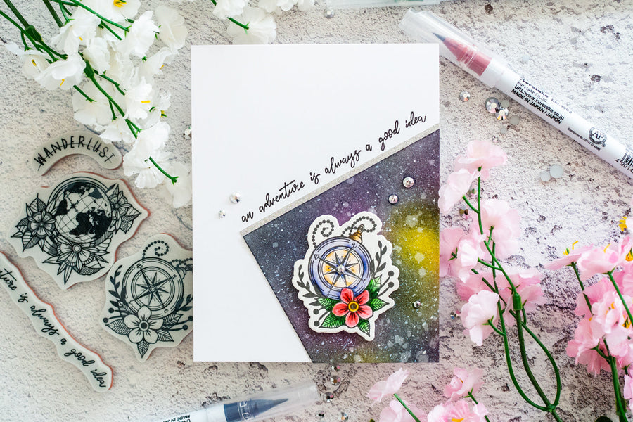 Inked Messages Inspiration | Wanderlust Galaxy Card with Gemma