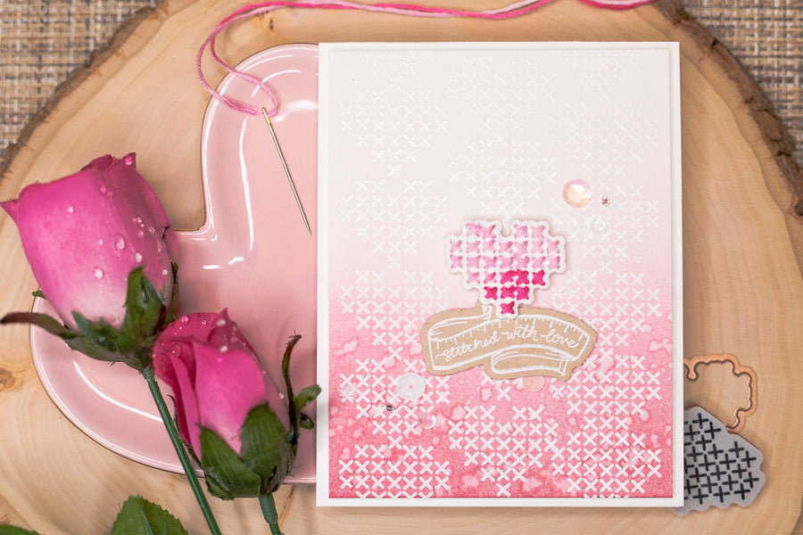 Handmade Collection Inspiration | Hand Stitched Love Card by Jenny Colacicco