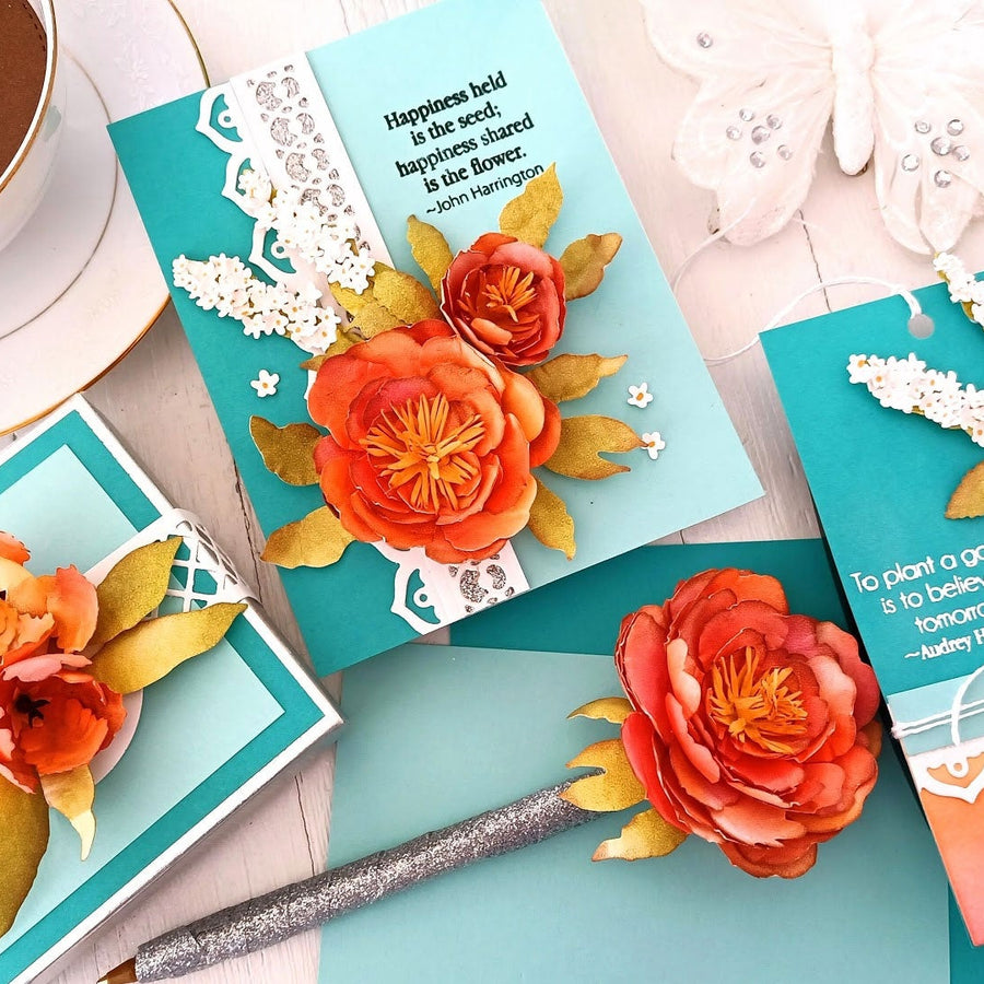 Creating 3D Florals on a Card, a Tag, A Gift and a Box with Tina Smith