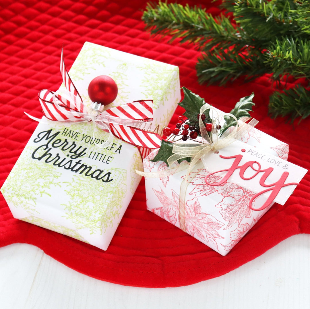 Stamped Christmas Wrapping + Mason Jar Ornaments - Hero Arts