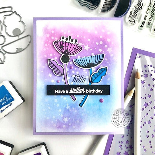 Stenciling Over a Watercolor Background